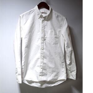 8 Seconds White Button Down Shirt Mens Medium Long Sleeve Cotton Oxford